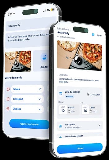 Aperçu mobile d'un événement privé